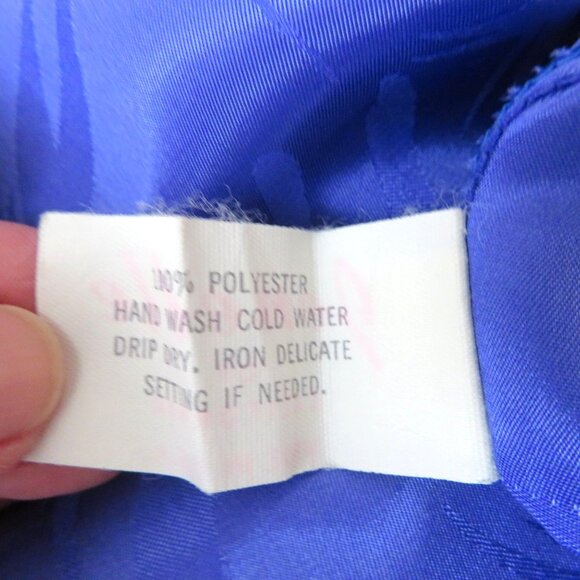 Vintage 80s Jumpsuit Womens Pink Purple Taper Leg Pockets Tie Belt Button Front - Picture 13 of 13